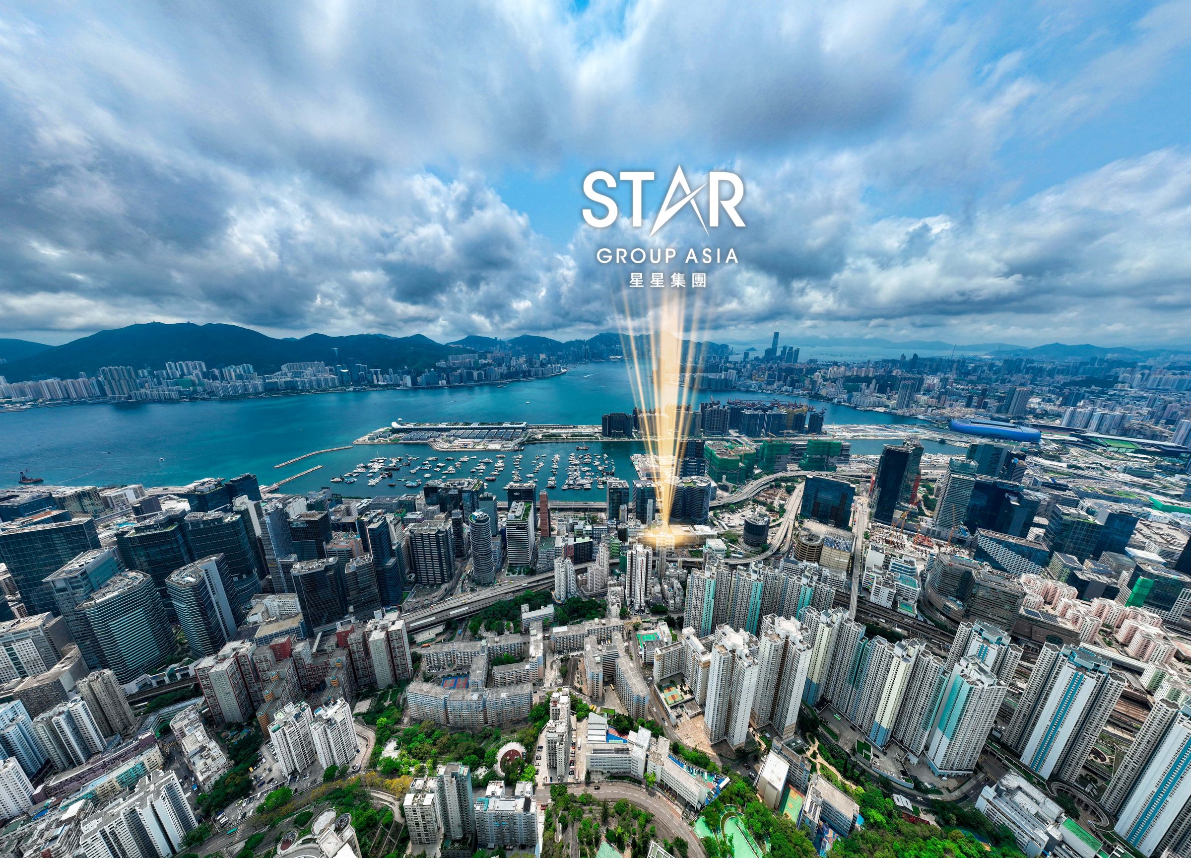 Aerial view of Kowloon East with the WYS site marked