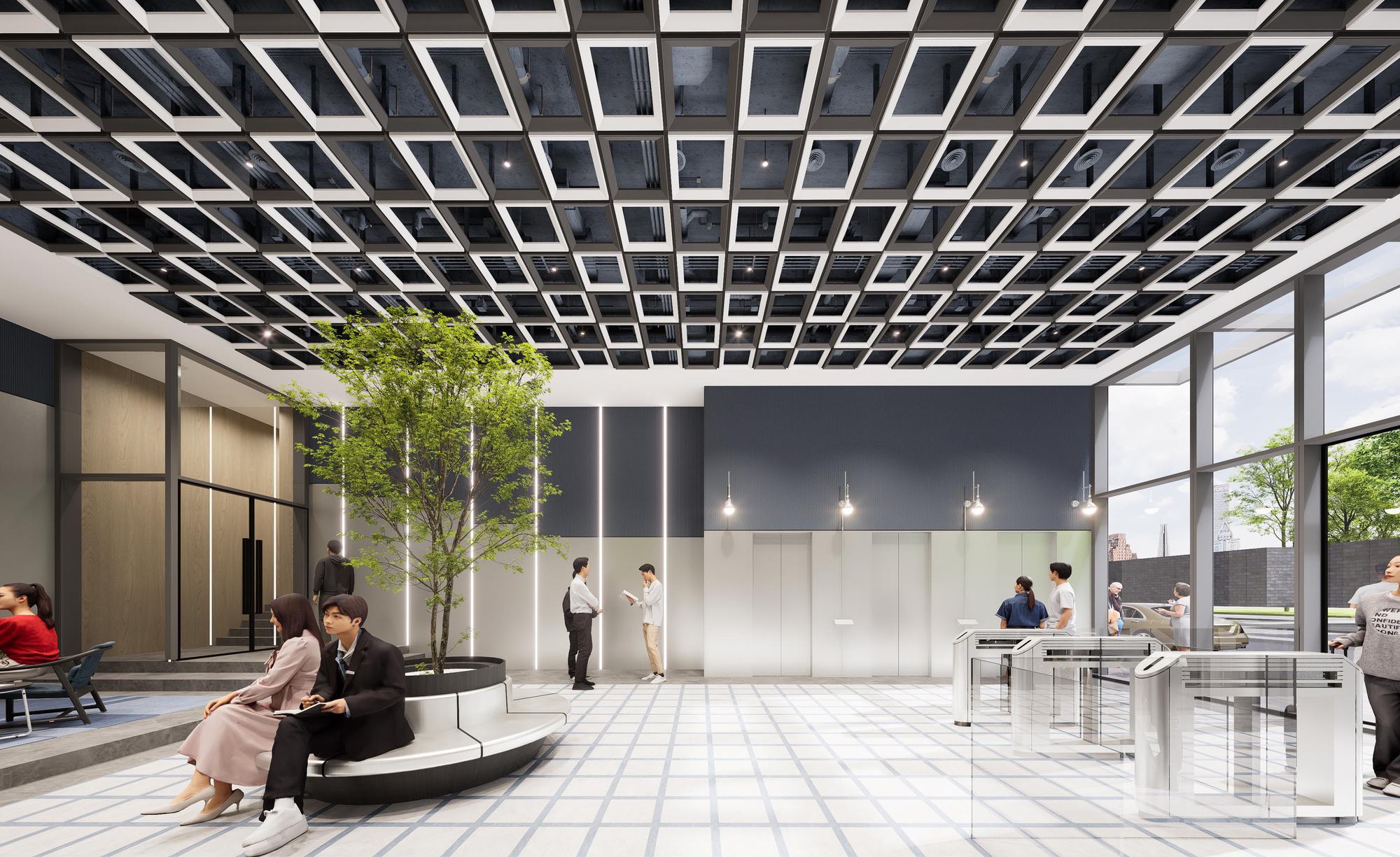 Lobby lounge and co work area