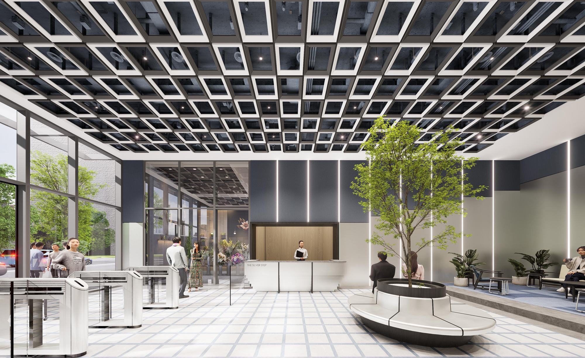 Reception with tree