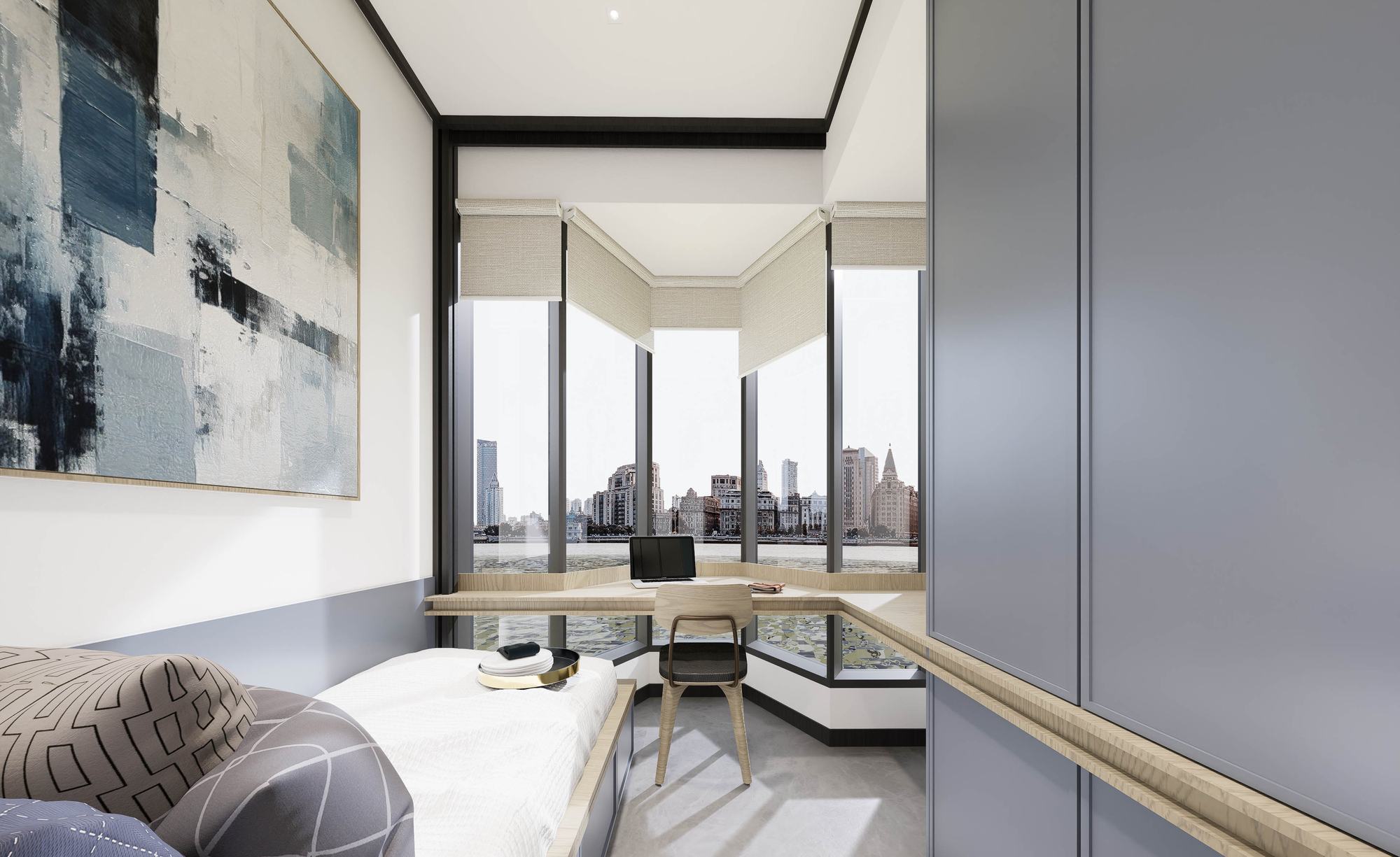 Single room with harbour view